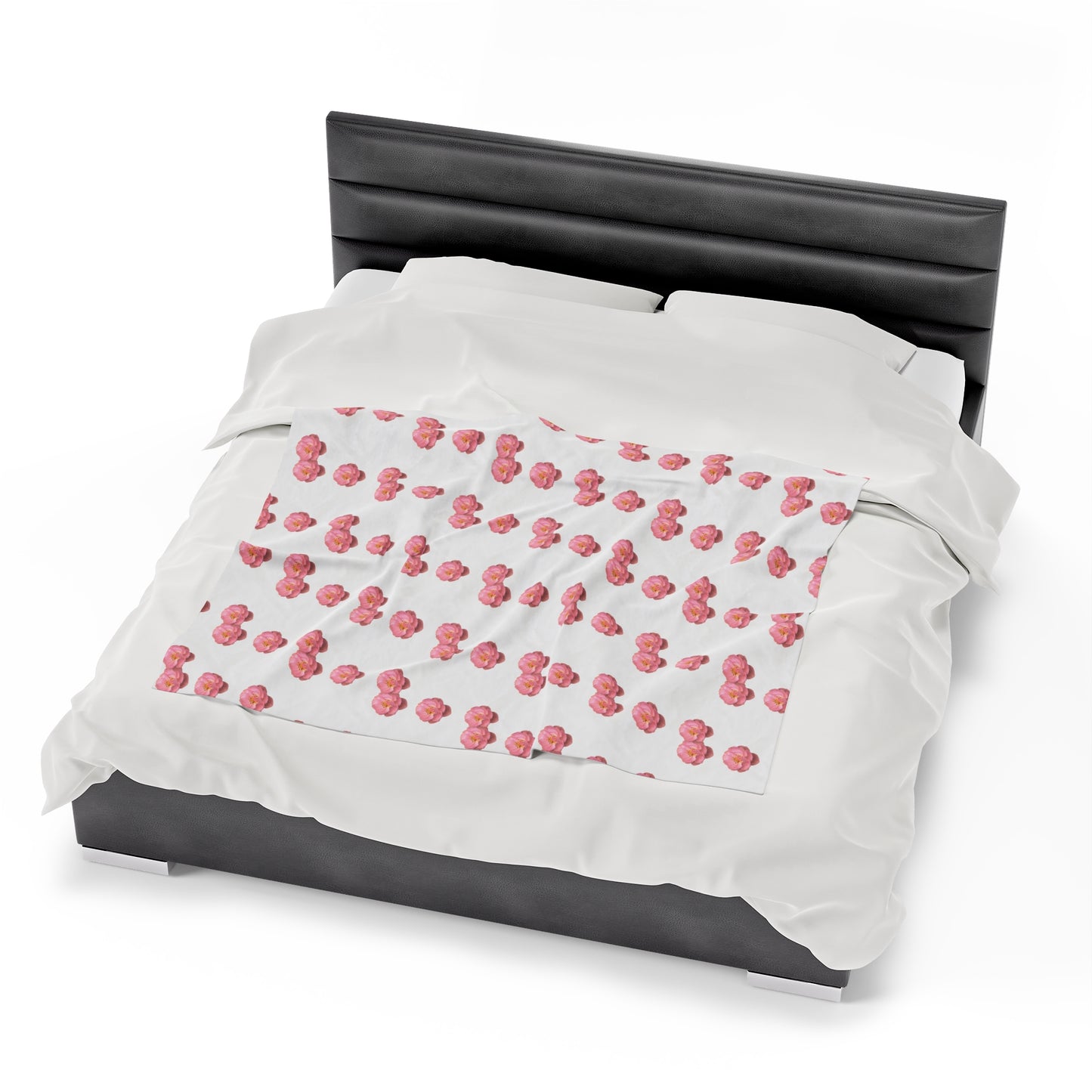 Blooming Pink Velveteen Plush Blanket