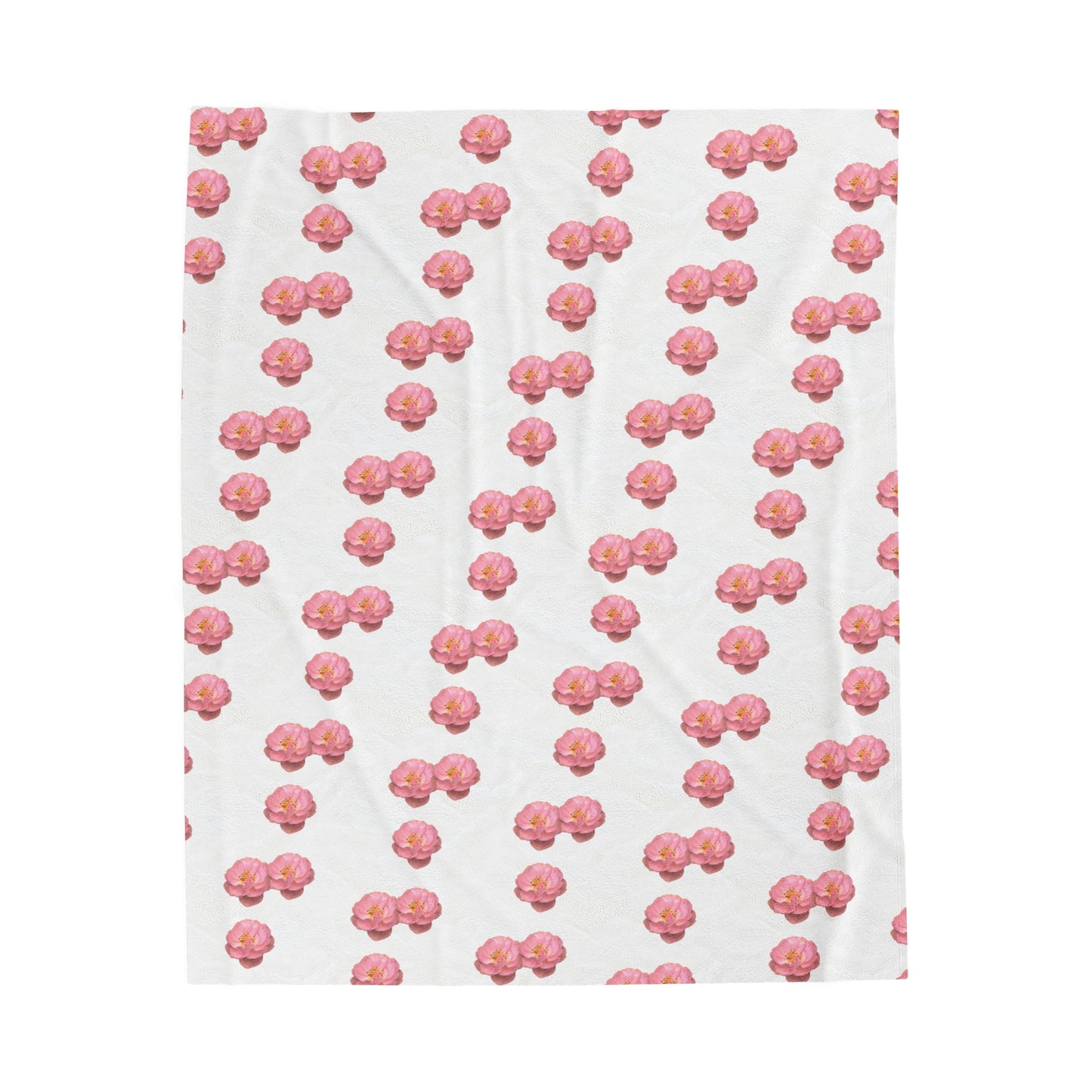 Blooming Pink Velveteen Plush Blanket