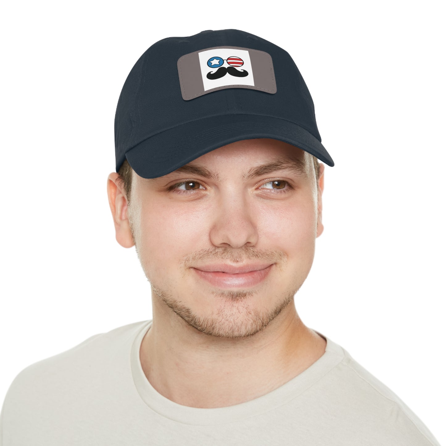 Dad Hat with Leather Patch (Rectangle)