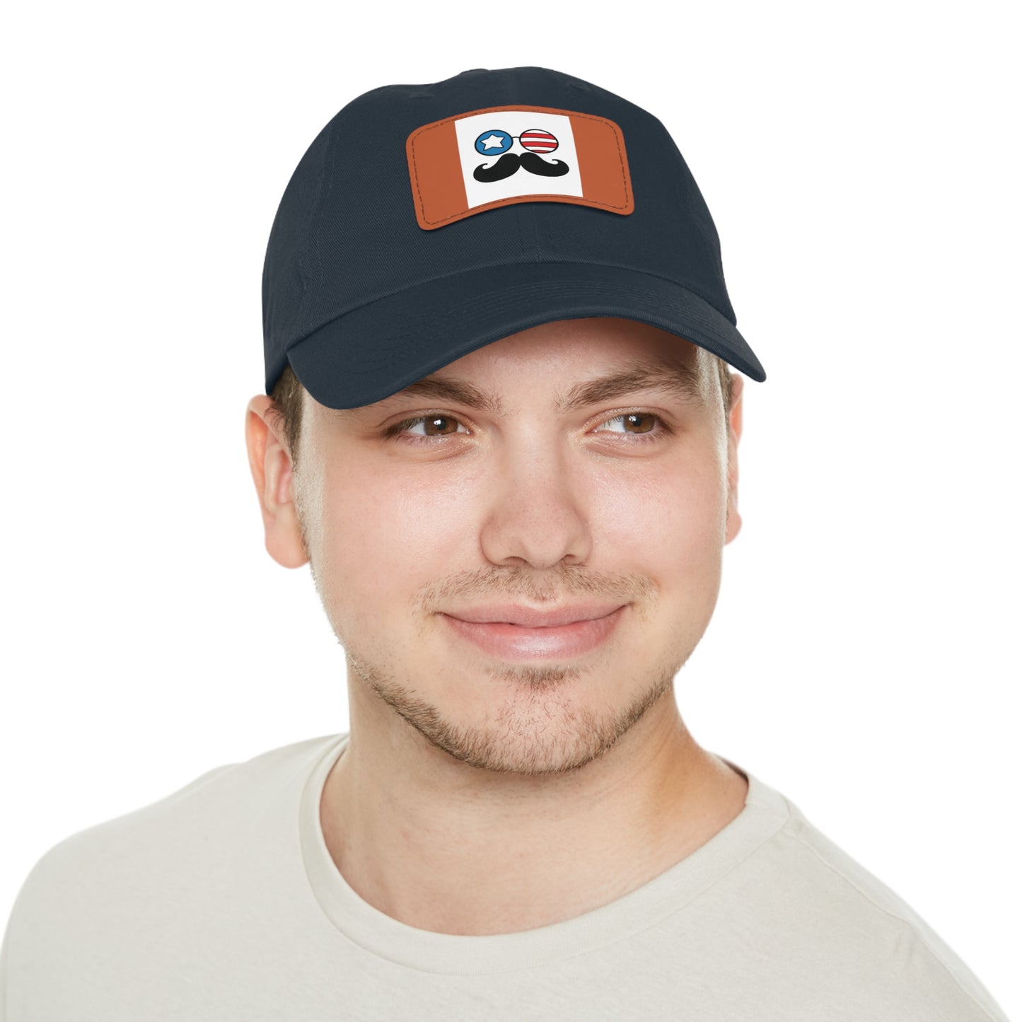 Dad Hat with Leather Patch (Rectangle)