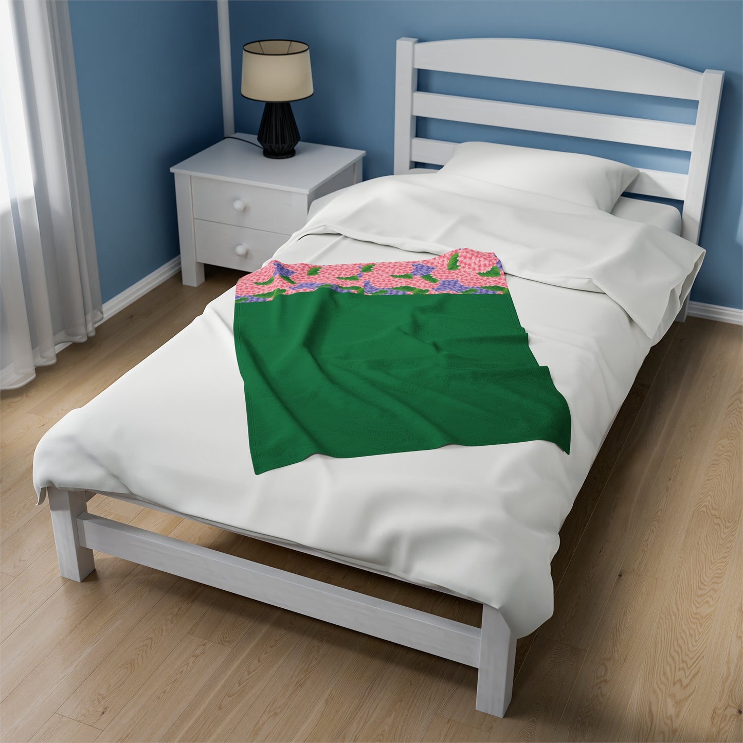 Hydrangeas Velveteen Plush Blanket