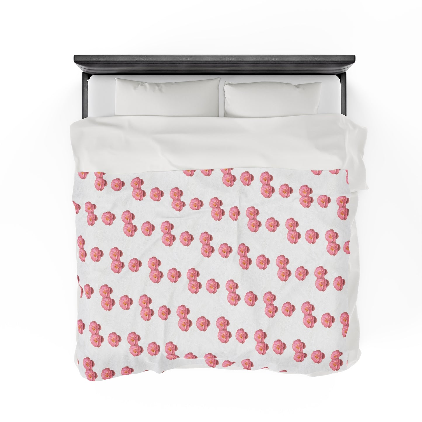 Blooming Pink Velveteen Plush Blanket