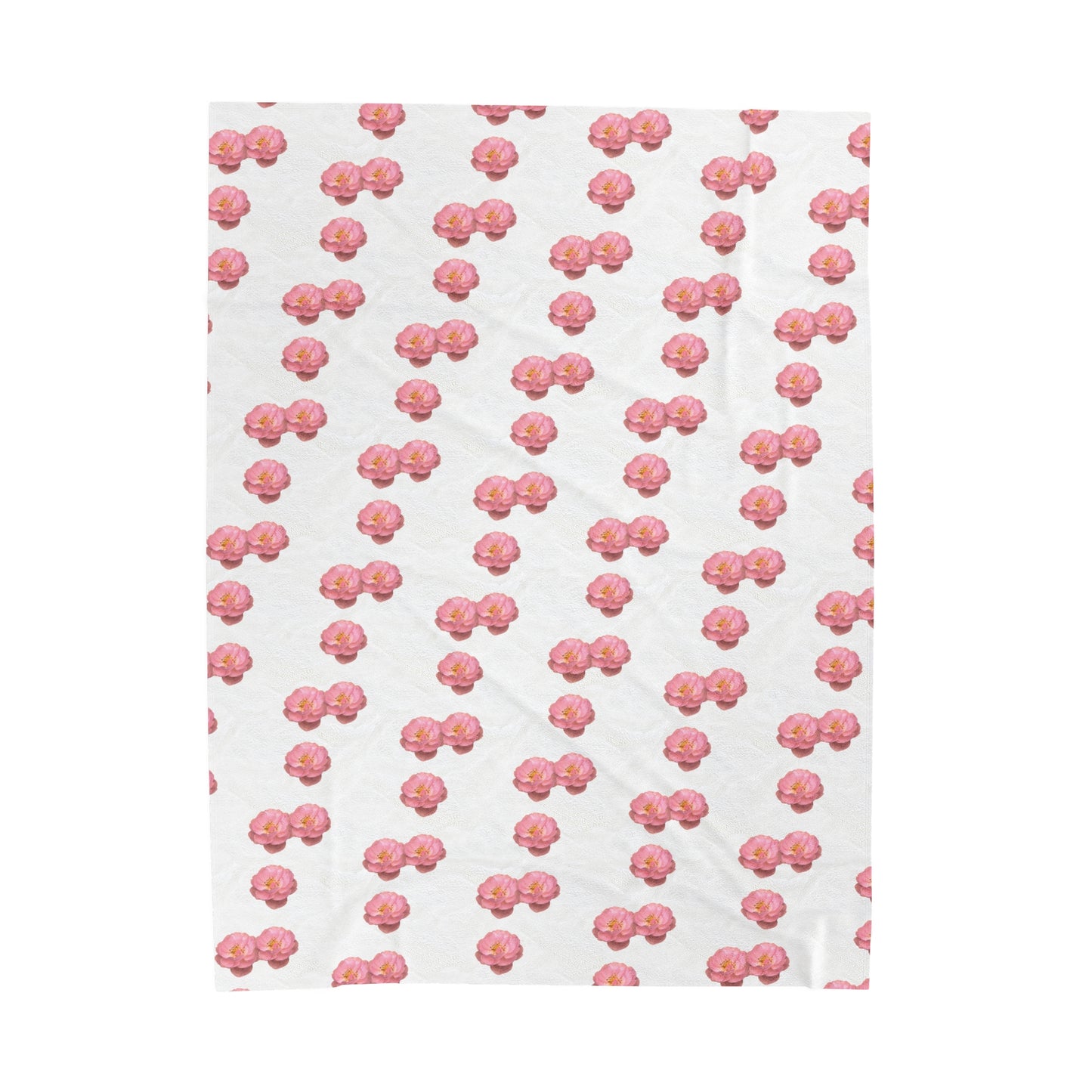 Blooming Pink Velveteen Plush Blanket