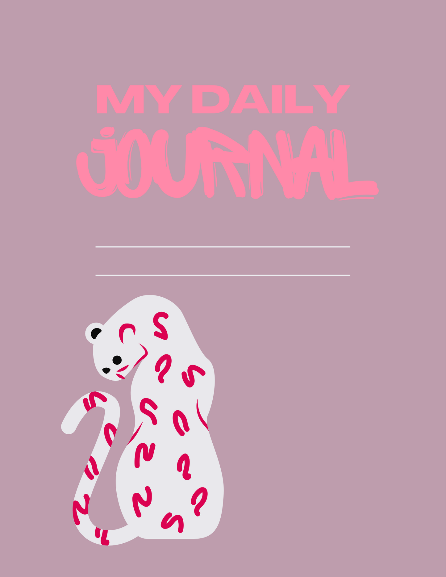 Pink White Cat Journal