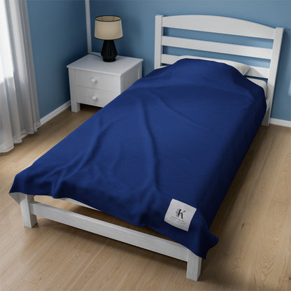 Blue Velveteen Plush Blanket