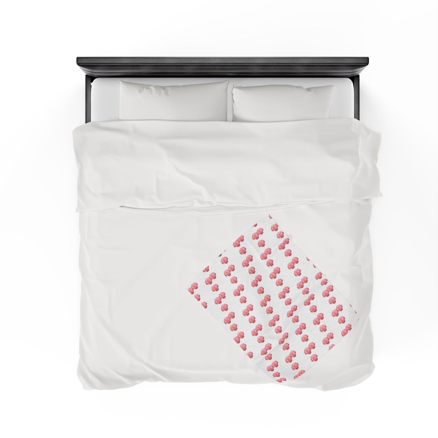 Blooming Pink Velveteen Plush Blanket