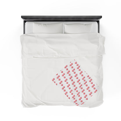 Blooming Pink Velveteen Plush Blanket