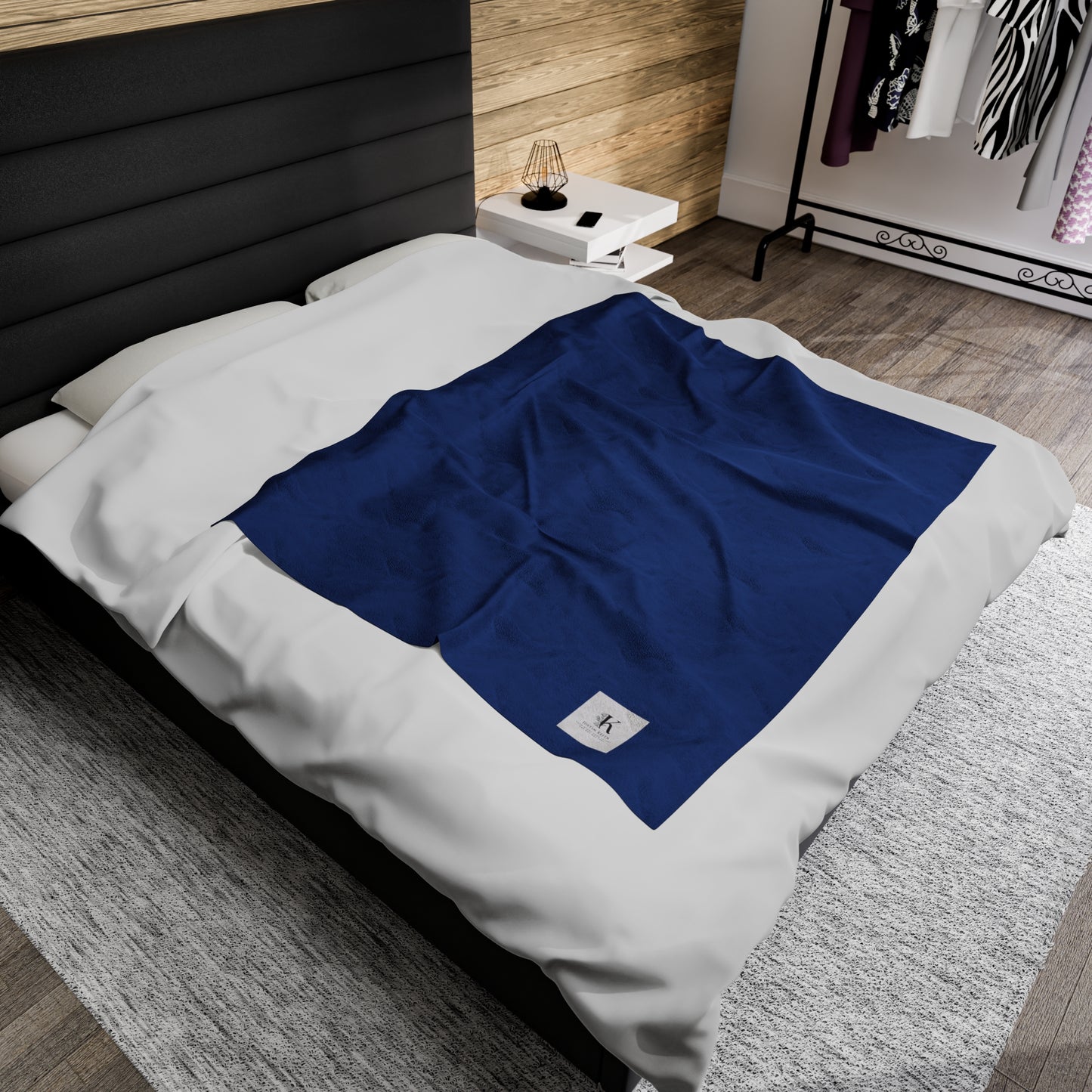 Blue Velveteen Plush Blanket