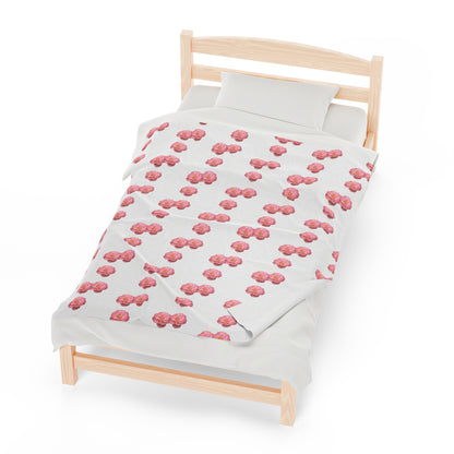 Blooming Pink Velveteen Plush Blanket
