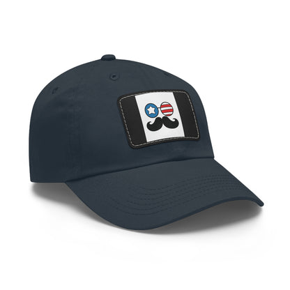 Dad Hat with Leather Patch (Rectangle)