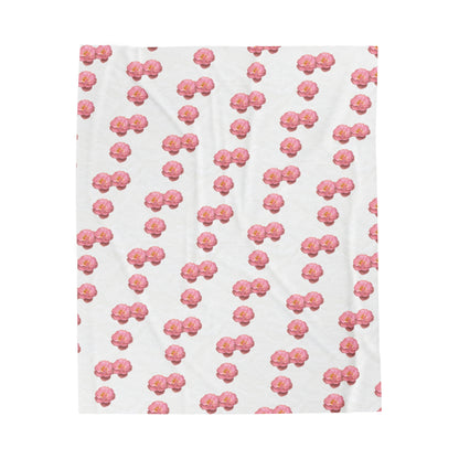 Blooming Pink Velveteen Plush Blanket