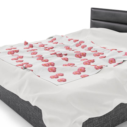 Blooming Pink Velveteen Plush Blanket