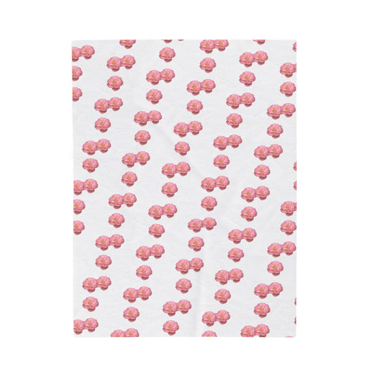 Blooming Pink Velveteen Plush Blanket