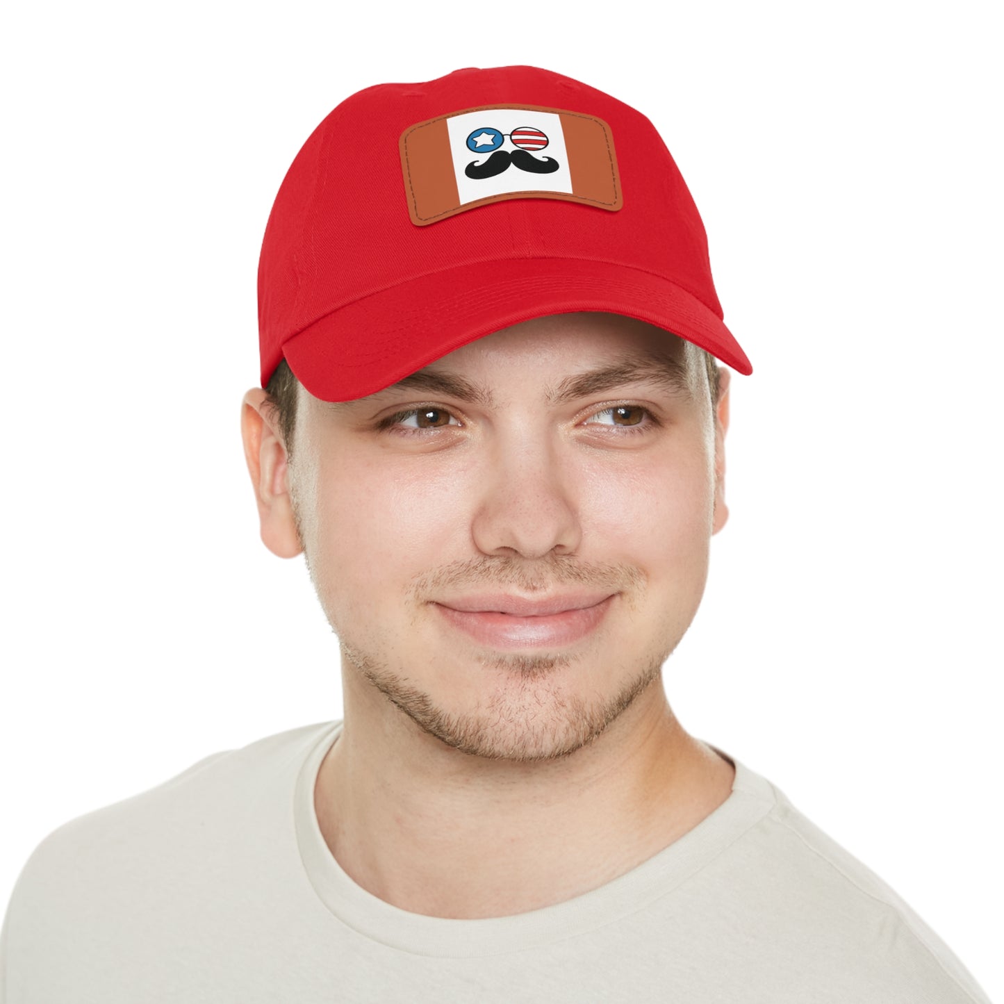 Dad Hat with Leather Patch (Rectangle)