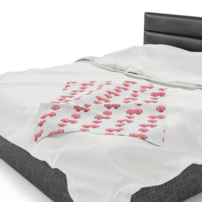 Blooming Pink Velveteen Plush Blanket