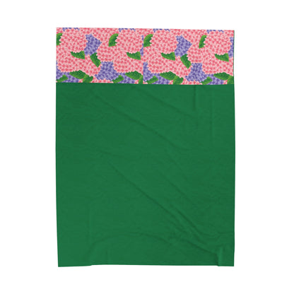 Hydrangeas Velveteen Plush Blanket