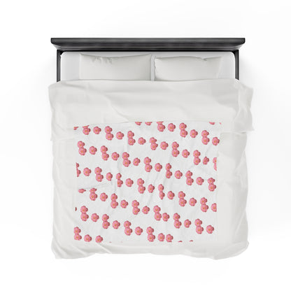 Blooming Pink Velveteen Plush Blanket