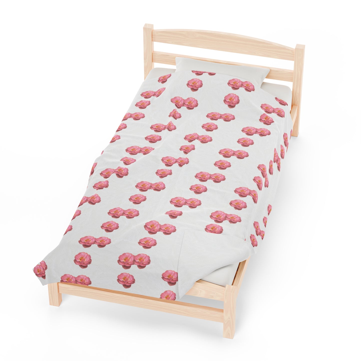 Blooming Pink Velveteen Plush Blanket