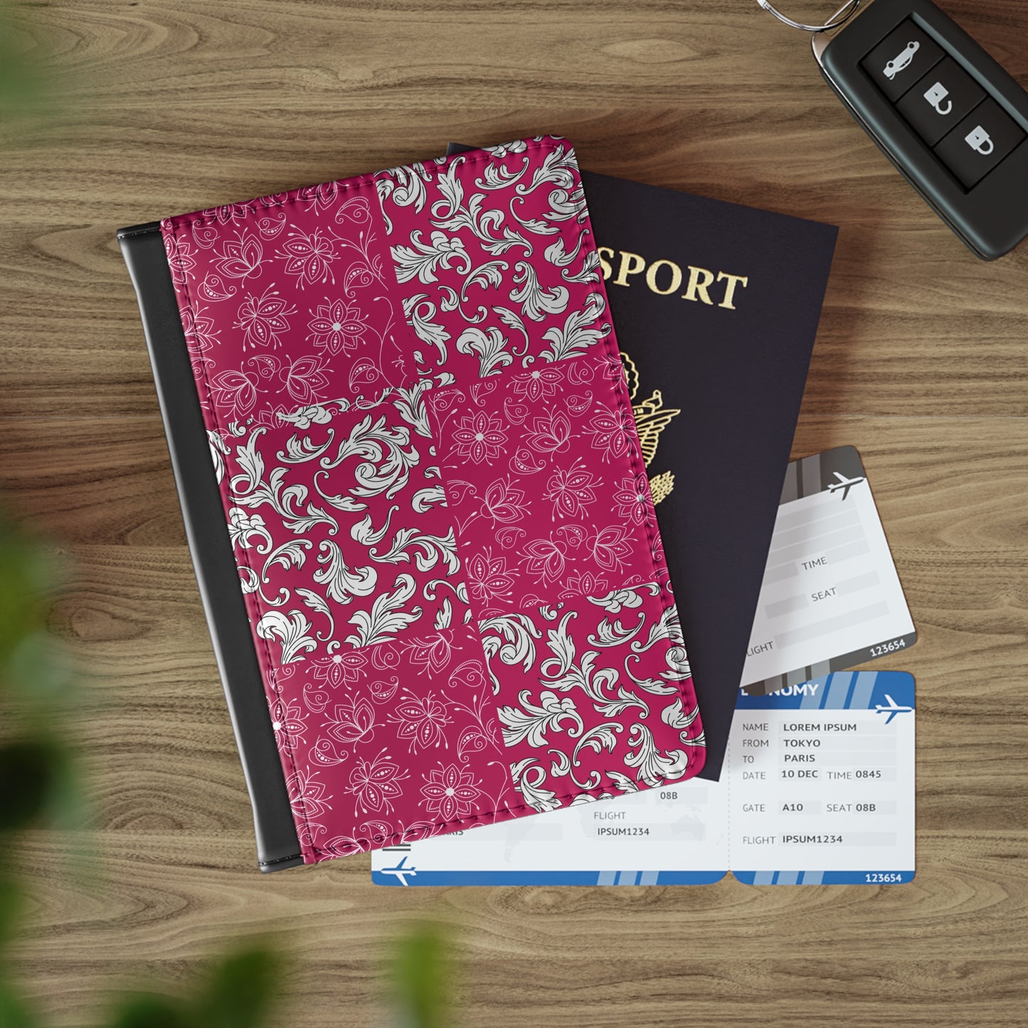 Fuschia Patchwork Passport Cover