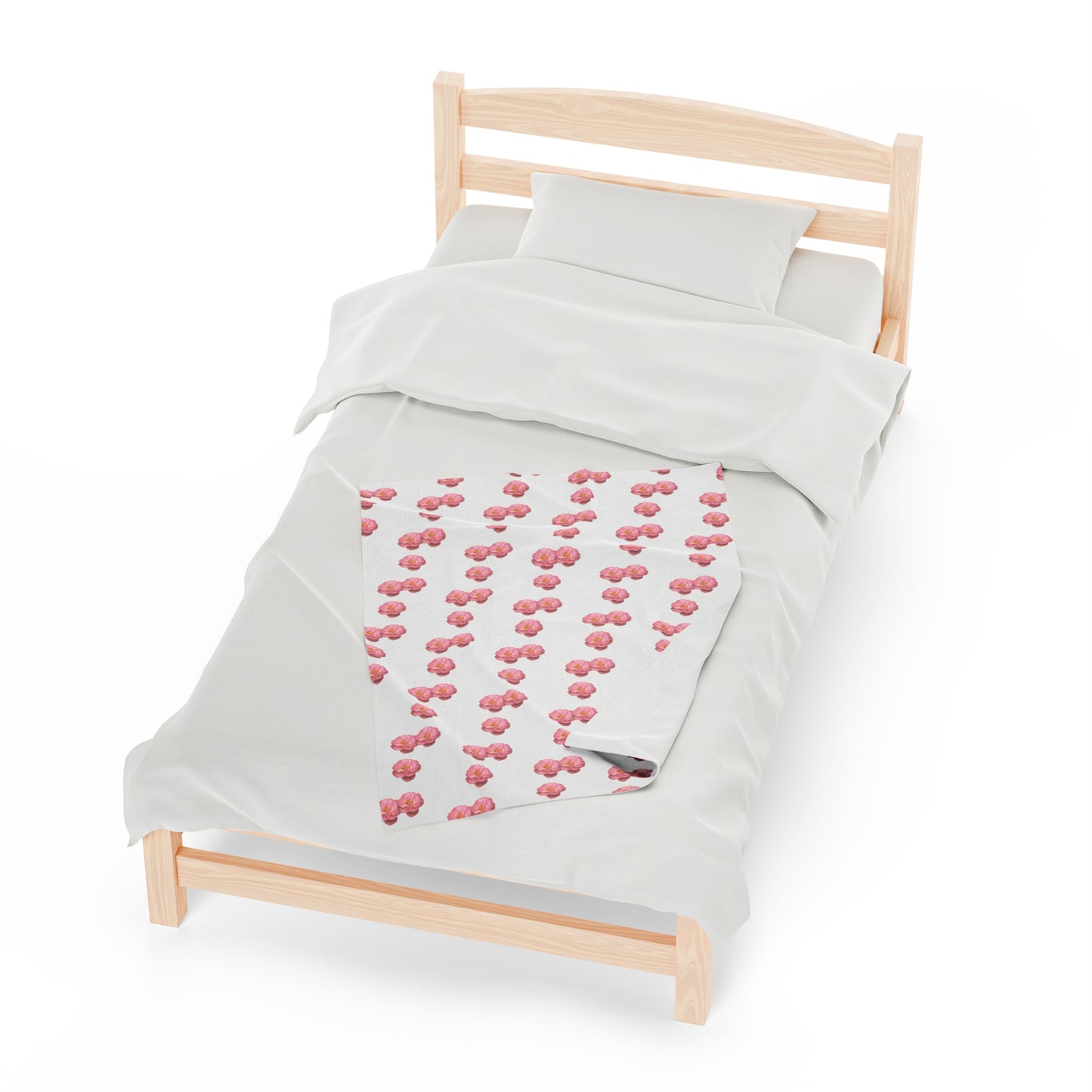 Blooming Pink Velveteen Plush Blanket