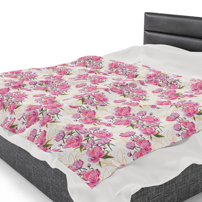 Roses Velveteen Plush Blanket