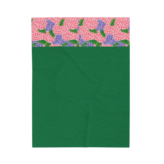 Hydrangeas Velveteen Plush Blanket