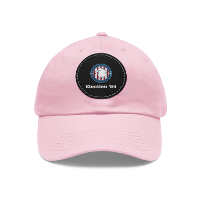 Hat with Leather Patch (Round)