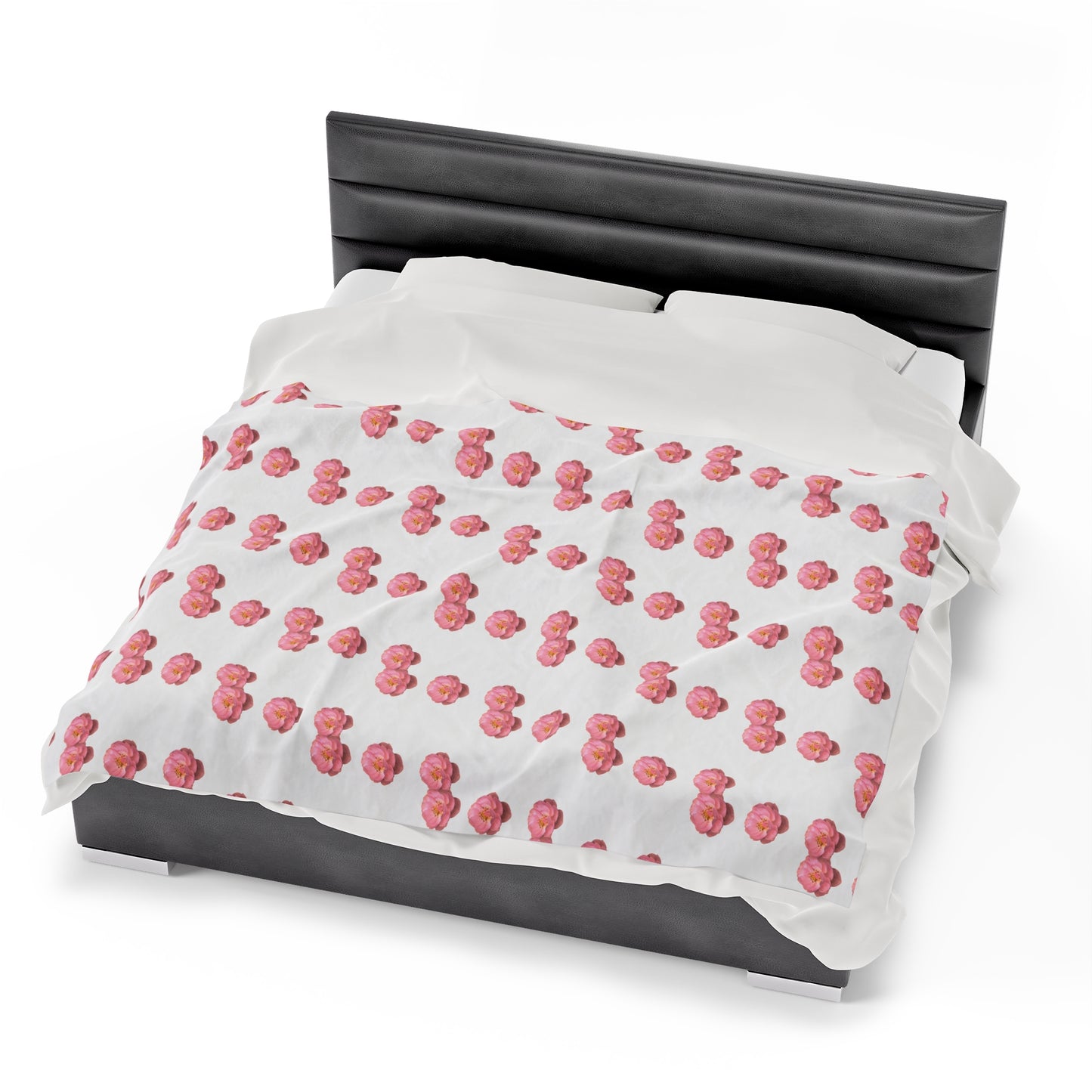 Blooming Pink Velveteen Plush Blanket