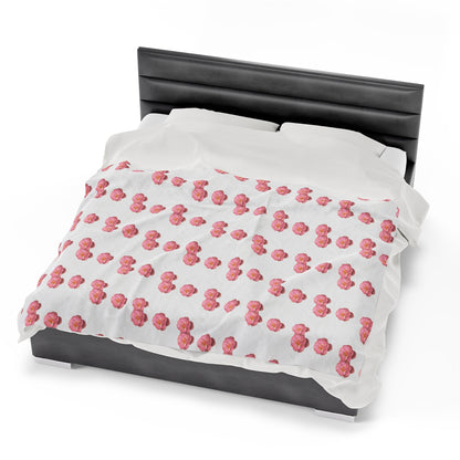 Blooming Pink Velveteen Plush Blanket