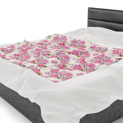 Roses Velveteen Plush Blanket