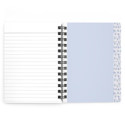 Brown & Blue Floral Spiral Bound Notebook