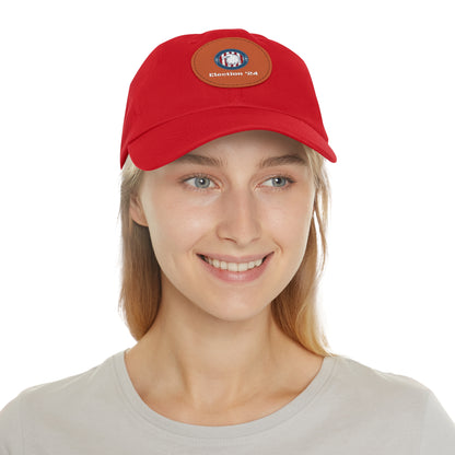 Hat with Leather Patch (Round)