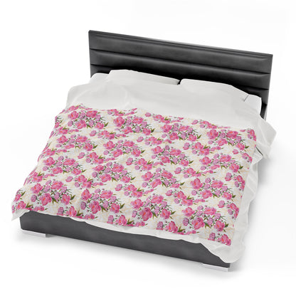 Roses Velveteen Plush Blanket