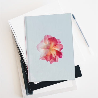 Pink & Blue Rose Journal Book - Ruled Line