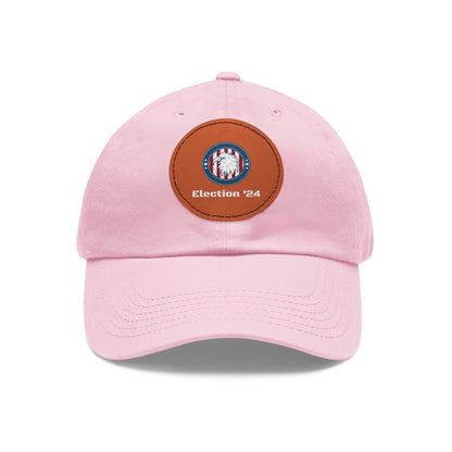 Hat with Leather Patch (Round)