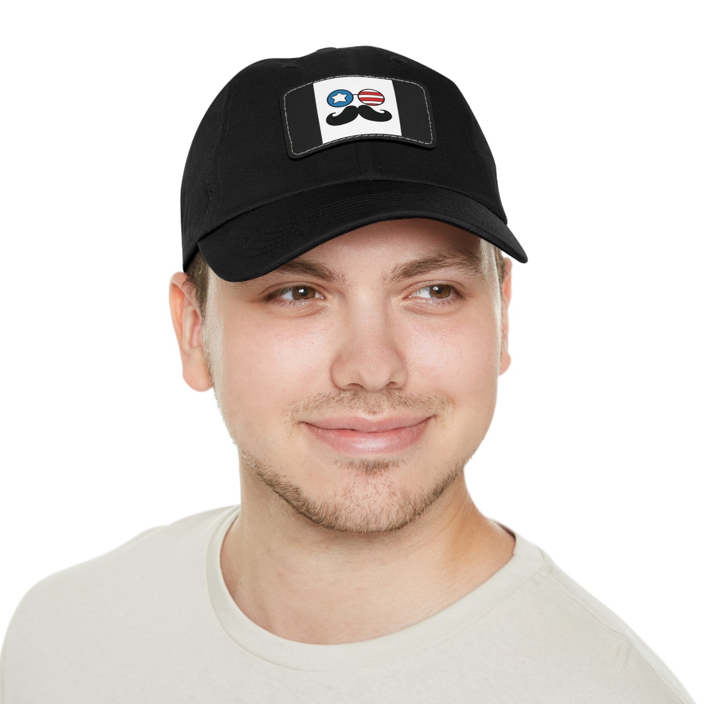 Dad Hat with Leather Patch (Rectangle)