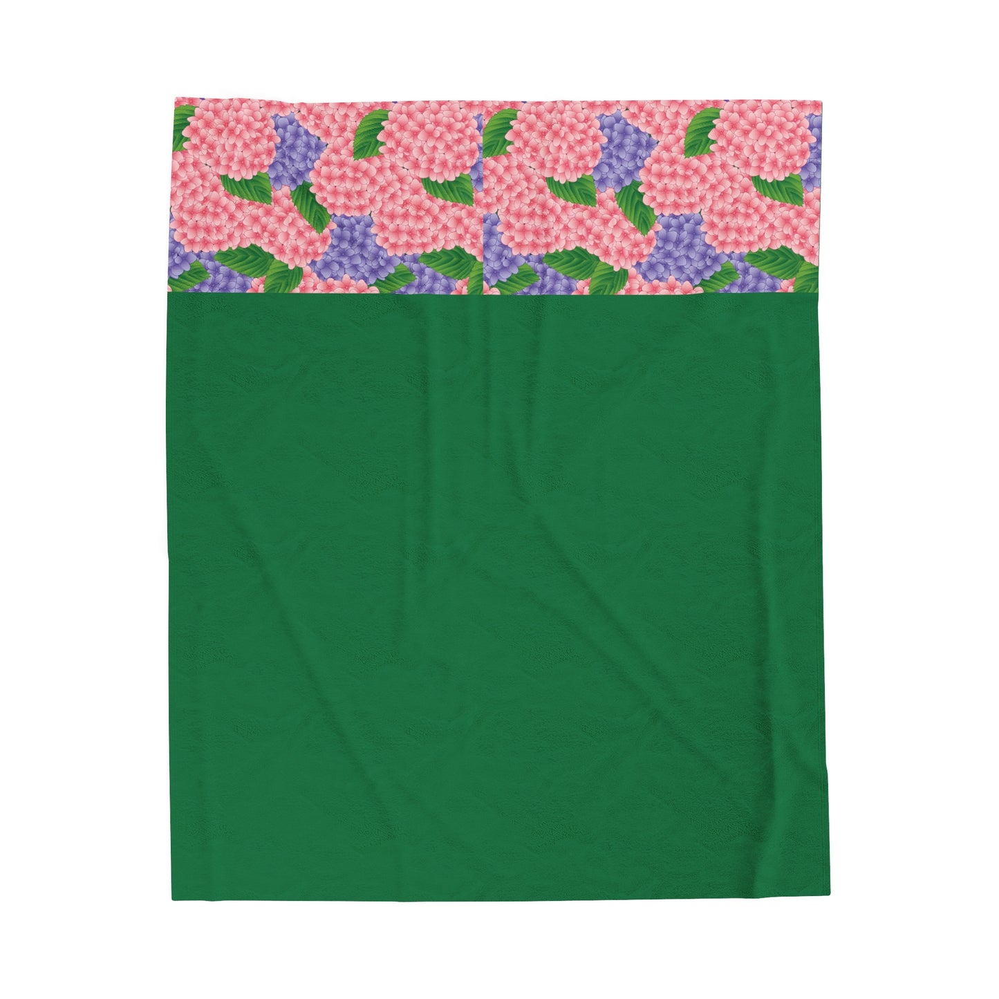 Hydrangeas Velveteen Plush Blanket