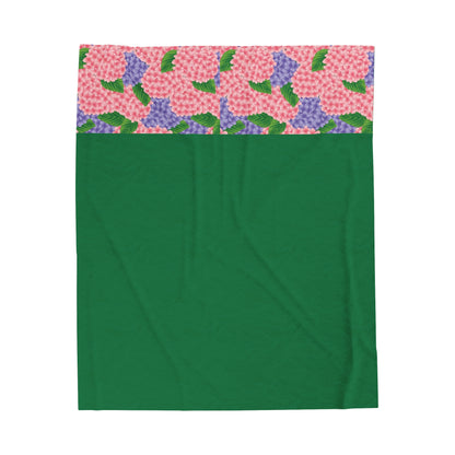 Hydrangeas Velveteen Plush Blanket