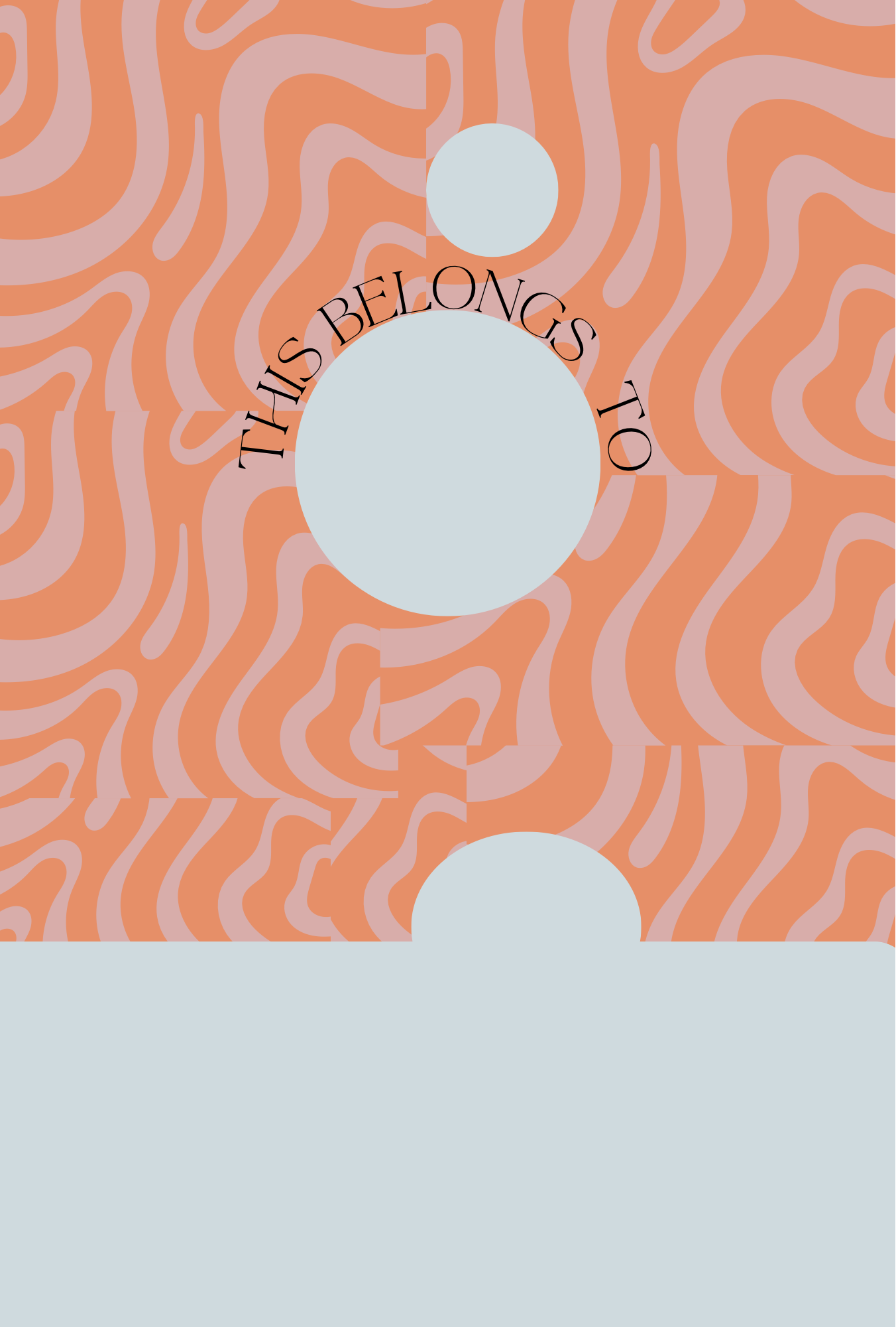 This Belongs To Me page fill in the space for name. A background of Sorbet Orange and Peach swirl